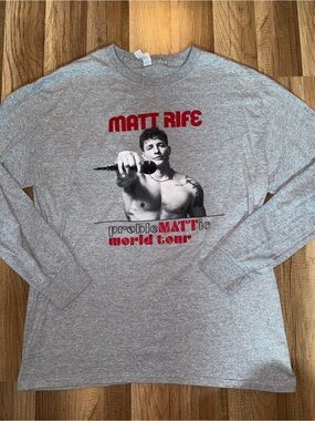 Jerzees Gray Long Sleeve Matt Rife Tour Graphic Tee